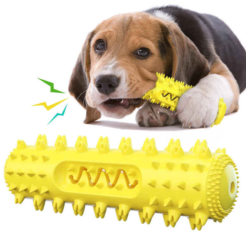 Rubber Treat Dispensing Dog Toy - Mainan Kunyah Anjing yang Bersuara, Sikat