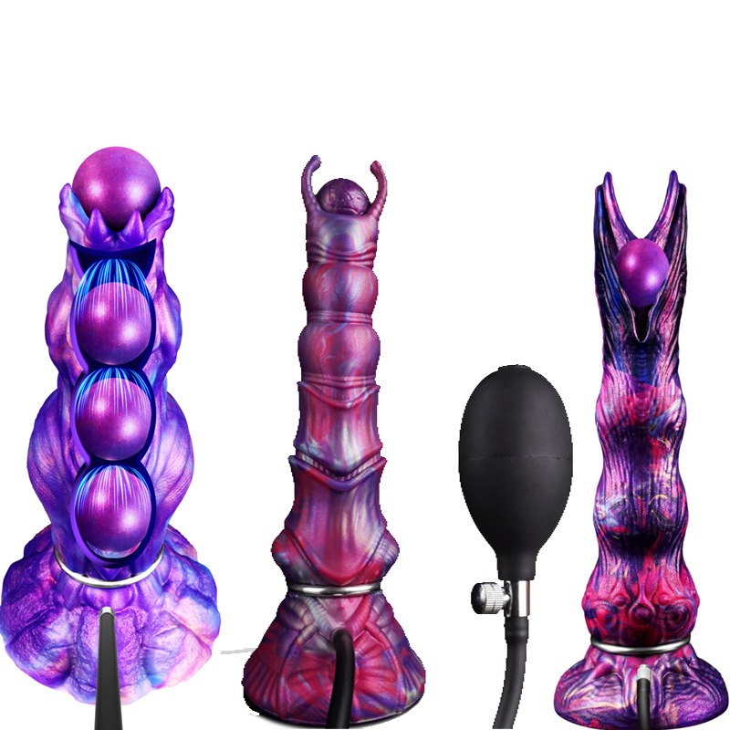 Interactive Squeaky Plush Dog Toy - Set Mainan Ovipositor Inflatable Anal Plug,