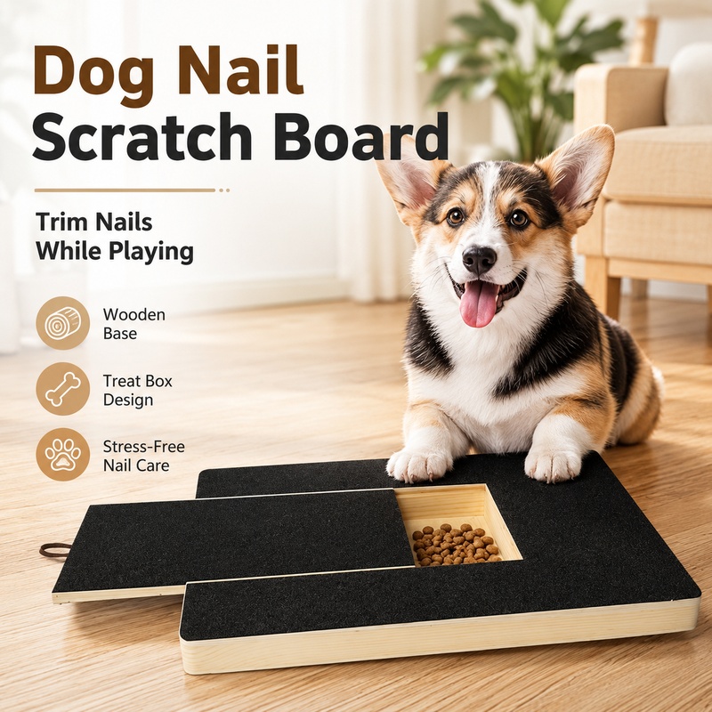 Suction Cup Dog Tug Toy - Papan Cukur Kuku Anjing Kayu dengan