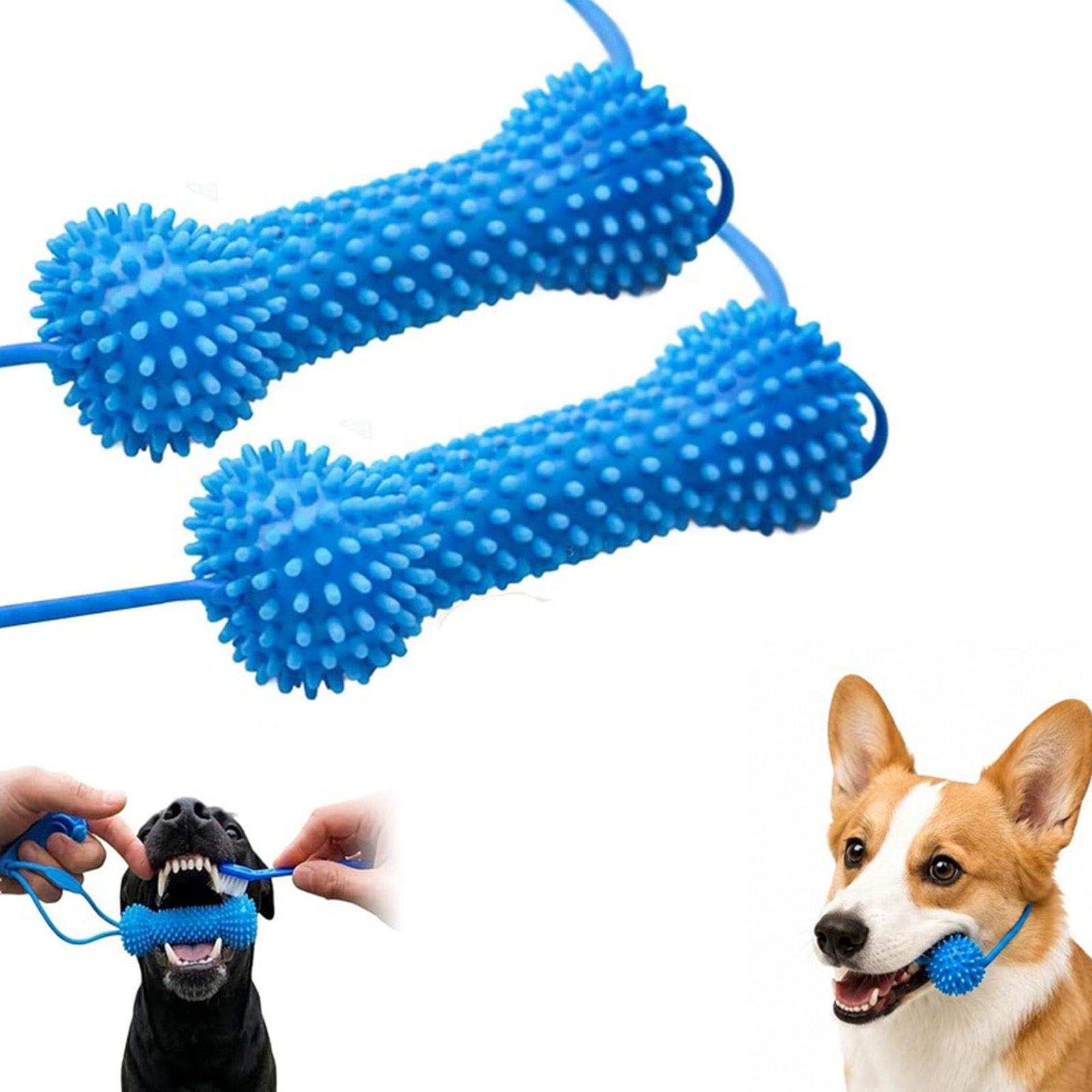 Interactive Squeaky Plush Dog Toy - Mainan Kunyah Anjing PVC Tahan Gigitan,